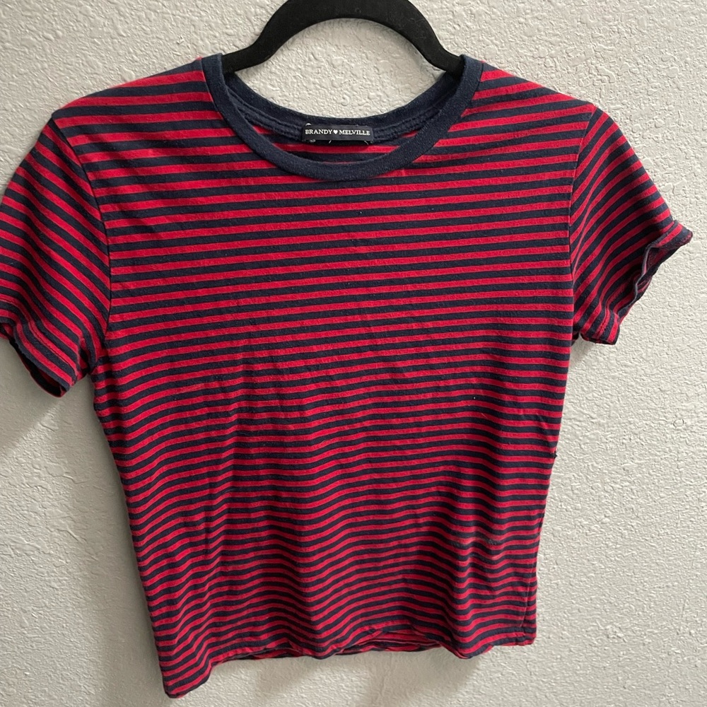 Brandy Melville Crop Striped T shirt